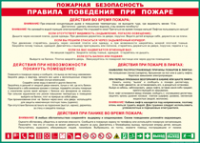 Таблица "Пожарная безопасность. Правила поведения при пожаре" (100х140 сантиметров, винил) - fgospostavki.ru - Самара