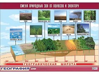 Таблица демонстрационная "Смена природных зон от полюсов к экватору" (винил 70*100) - fgospostavki.ru - Самара