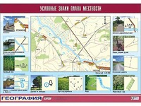 Таблица демонстрационная "Условные знаки плана местности" (винил 100*140) - fgospostavki.ru - Самара