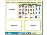 Стенд информационный "Правила техники безопасности в кабинете физики" (75*70, 3 кармана) - fgospostavki.ru - Самара