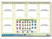 Стенд информационный "Правила техники безопасности в кабинете физики" (80х110, 6 карманов) - fgospostavki.ru - Самара