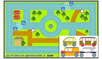 Игровой коврик "Дорожное движение - 2" с набором транспортных средств - fgospostavki.ru - Самара