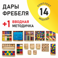 Игровой набор Дары Фребеля 14 модулей с методическим пособием (1 книга) - fgospostavki.ru - Самара