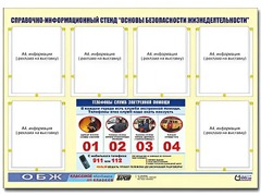 Стенд информационный "Основы безопасности жизнедеятельности" (80*110, 6 карманов) - fgospostavki.ru - Самара