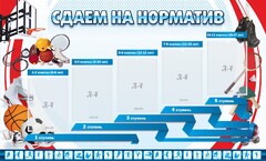 Стенд "Сдаем на норматив" Вариант 1 - fgospostavki.ru - Самара