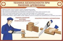 Стенд "Техника безопасности при пилении древесины" - fgospostavki.ru - Самара