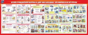 Стенд "Уголок гражданской обороны и действия населения в чрезвычайных ситуациях" - fgospostavki.ru - Самара