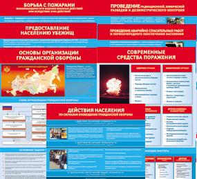 Комплект таблиц "Основы гражданской обороны (МЧС РФ)" 13 штук. - fgospostavki.ru - Самара