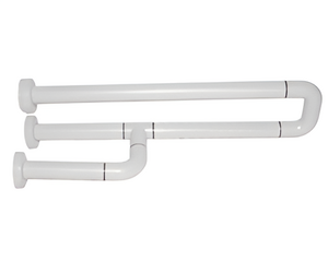 Поручень неоткидной трёхопорный с антибактериальным покрытием (белый) - fgospostavki.ru - Самара