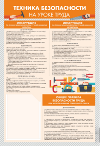 Стенд-уголок "Техника безопасности на уроках труда" - fgospostavki.ru - Самара