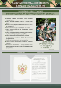 Стенд-уголок "Защита Отечества – обязанность каждого гражданина Российской Федерации" - fgospostavki.ru - Самара