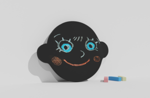 Фигурная грифельная меловая доска на тему эмоций - fgospostavki.ru - Самара