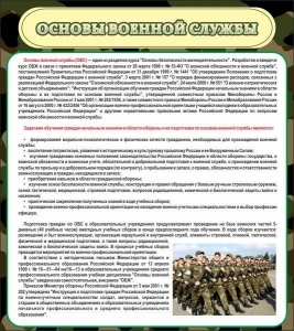Стенд "Основы военной службы" - fgospostavki.ru - Самара