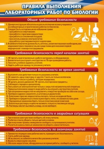 Стенд "Правила выполнения лабораторных работ по биологии" Вариант 2 - fgospostavki.ru - Самара