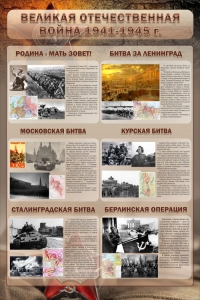 Стенд "Великая Отечественная война" (битвы) - fgospostavki.ru - Самара