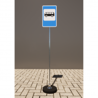 Знак дорожный "Место остановки автобуса" 5.16 типоразмер 40 на стойке с основанием 3кг - fgospostavki.ru - Самара