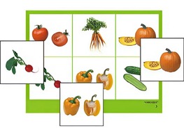 Логопедическое лото "Овощи" (4 планшета, 24 карточки, цветное, ламинированное) - fgospostavki.ru - Самара