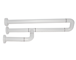 Поручень неоткидной трёхопорный с антибактериальным покрытием (белый) - fgospostavki.ru - Самара