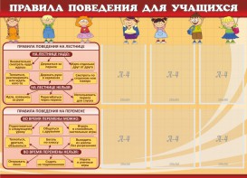 Стенд "Правила поведения для учащихся" - fgospostavki.ru - Самара